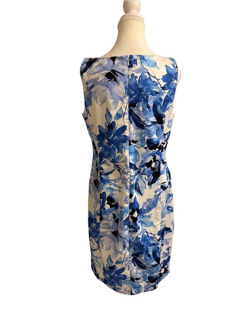 Chaps Blue and White Floral Midi Sheath Dress - Picture 5 of 10